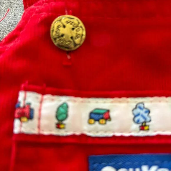 Vintage OshKosh B’Gosh Trains Vestbak Overalls Outfit Size 6-9M - Picture 12 of 13